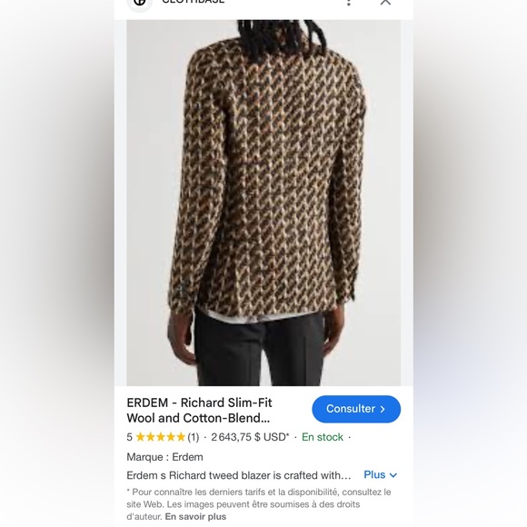 Brand new Richard macrotweed jacket ERDEM size 52 XL - Picture 4 of 17